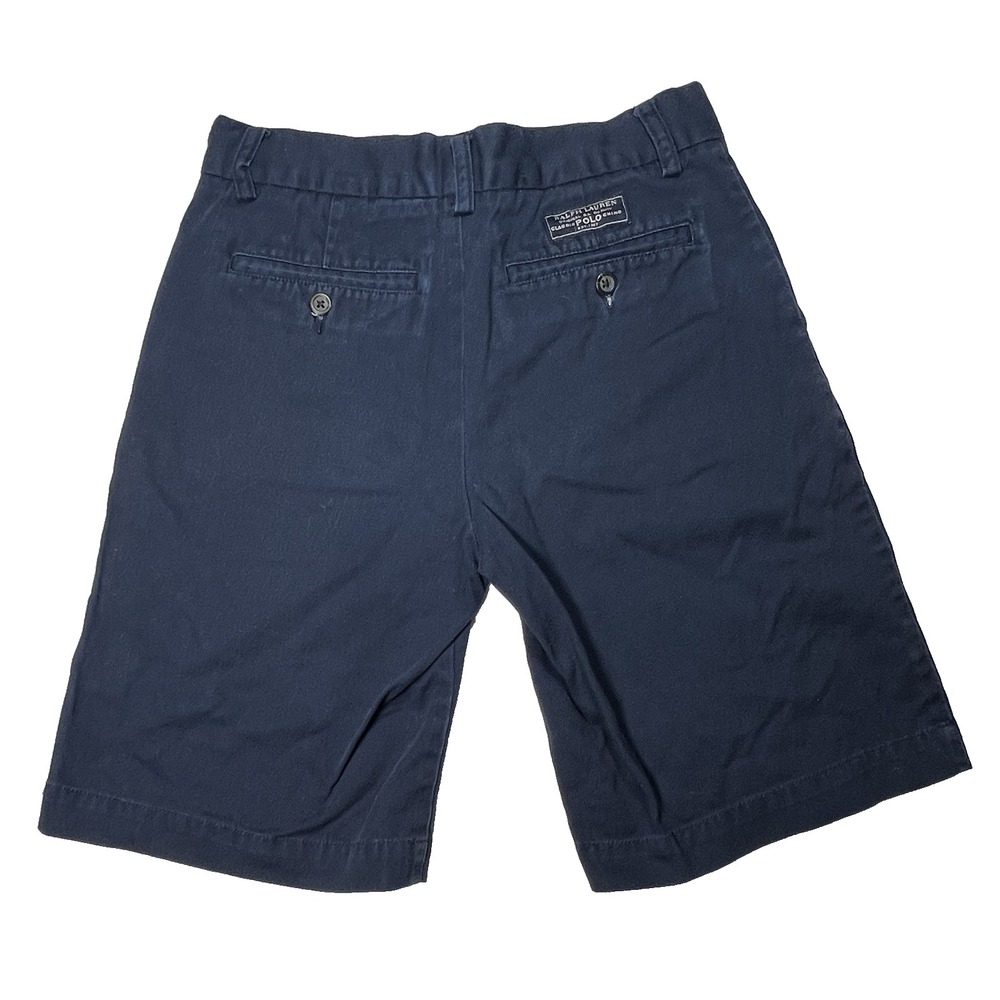 Ralph Lauren Shorts Boys Large 14 Navy Chino Bermuda Flat Front Golf Preppy